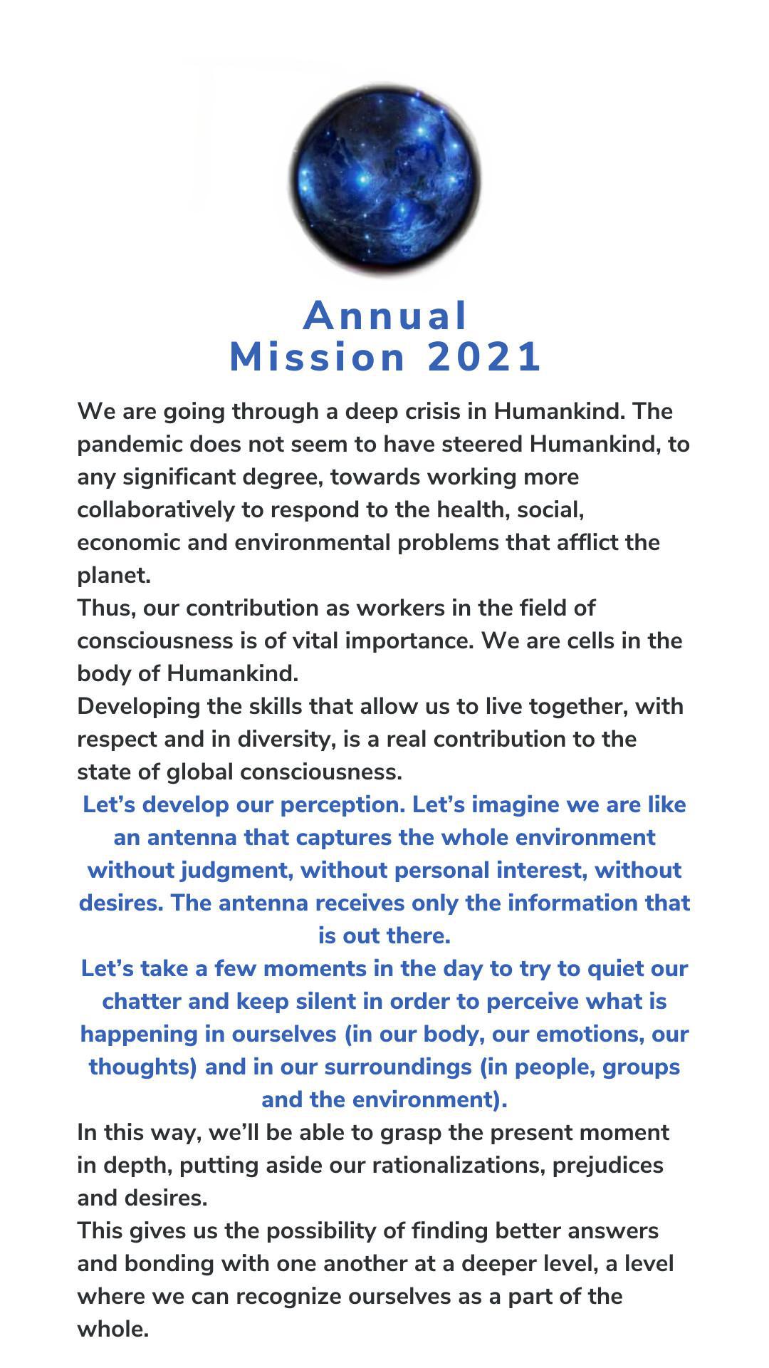 Annual Mission 2021
