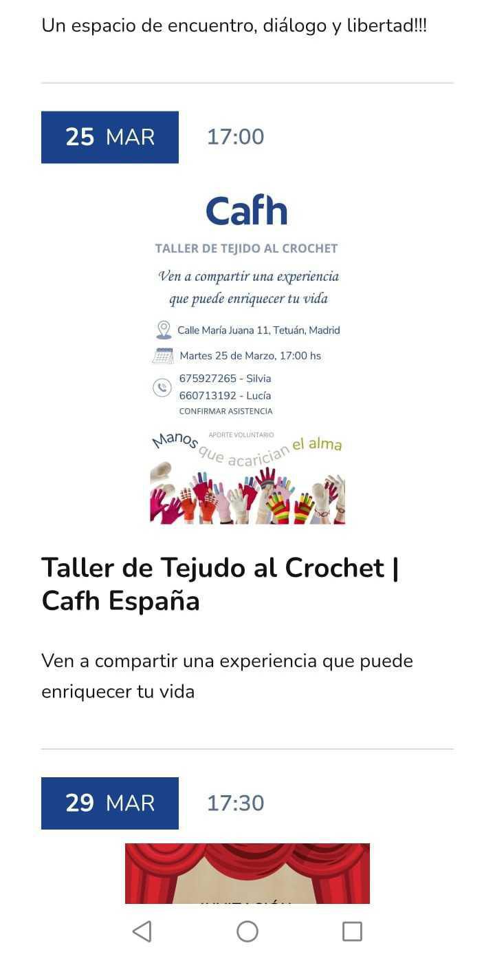 Taller de Tejido al Crochet | Cafh España