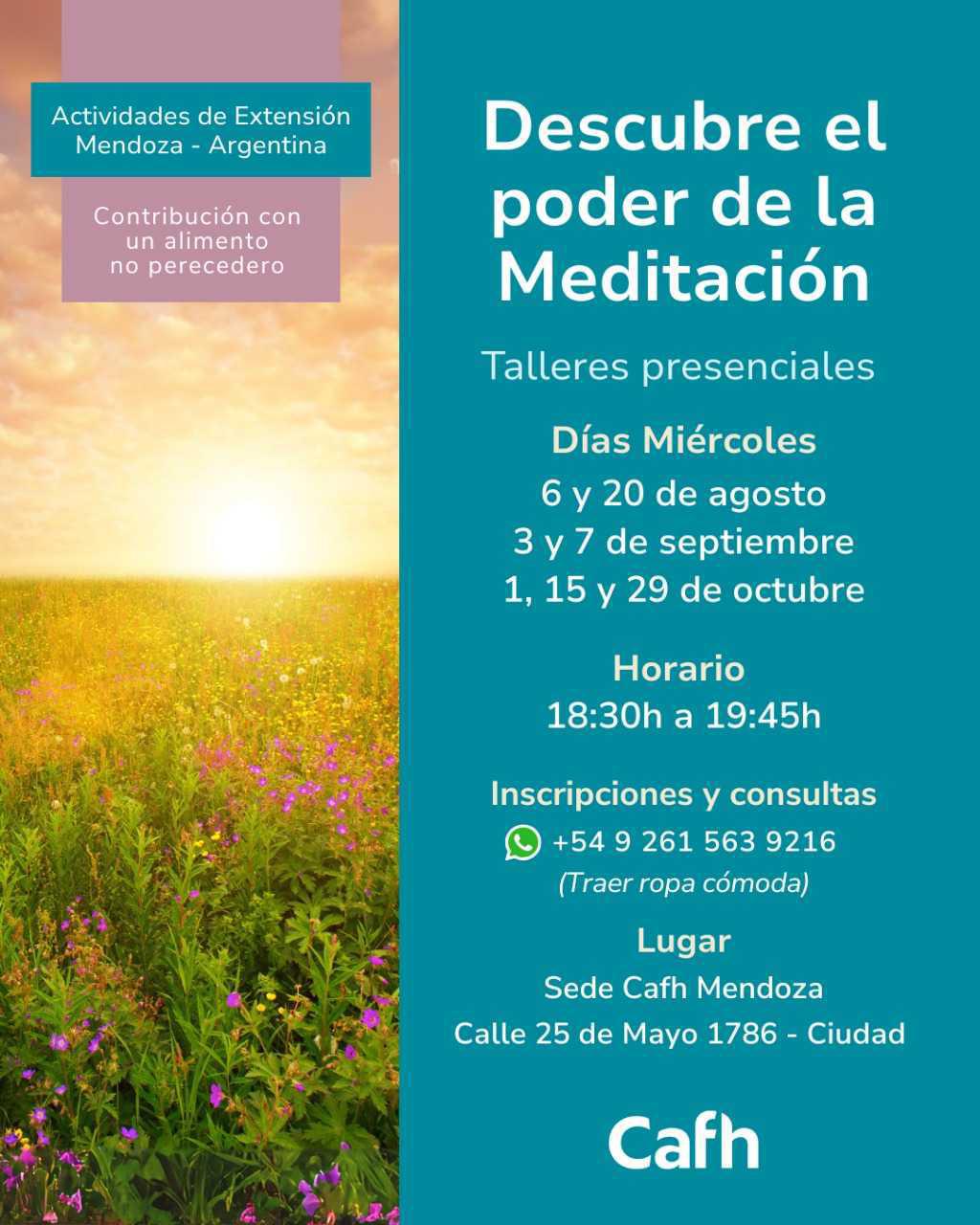 Taller Presencial de Meditación | Cafh Argentina - Mendoza Taller Presencial de Meditación | Cafh Argentina - Mendoza