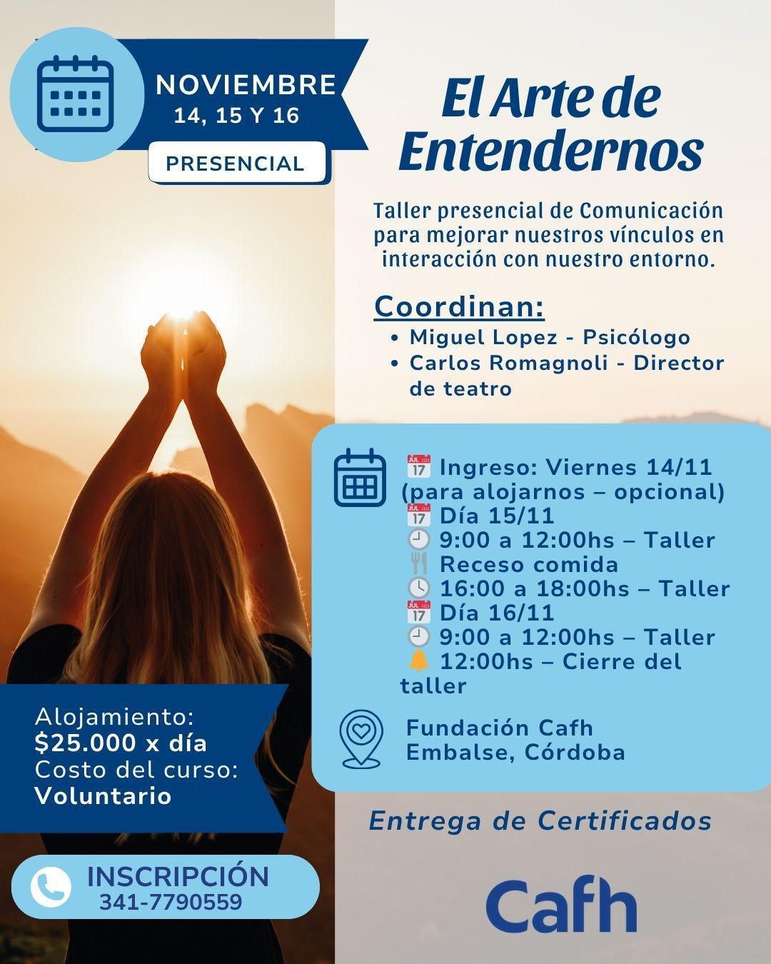Taller Presencial en Embalse | El Arte de Entendernos - Cafh Argentina