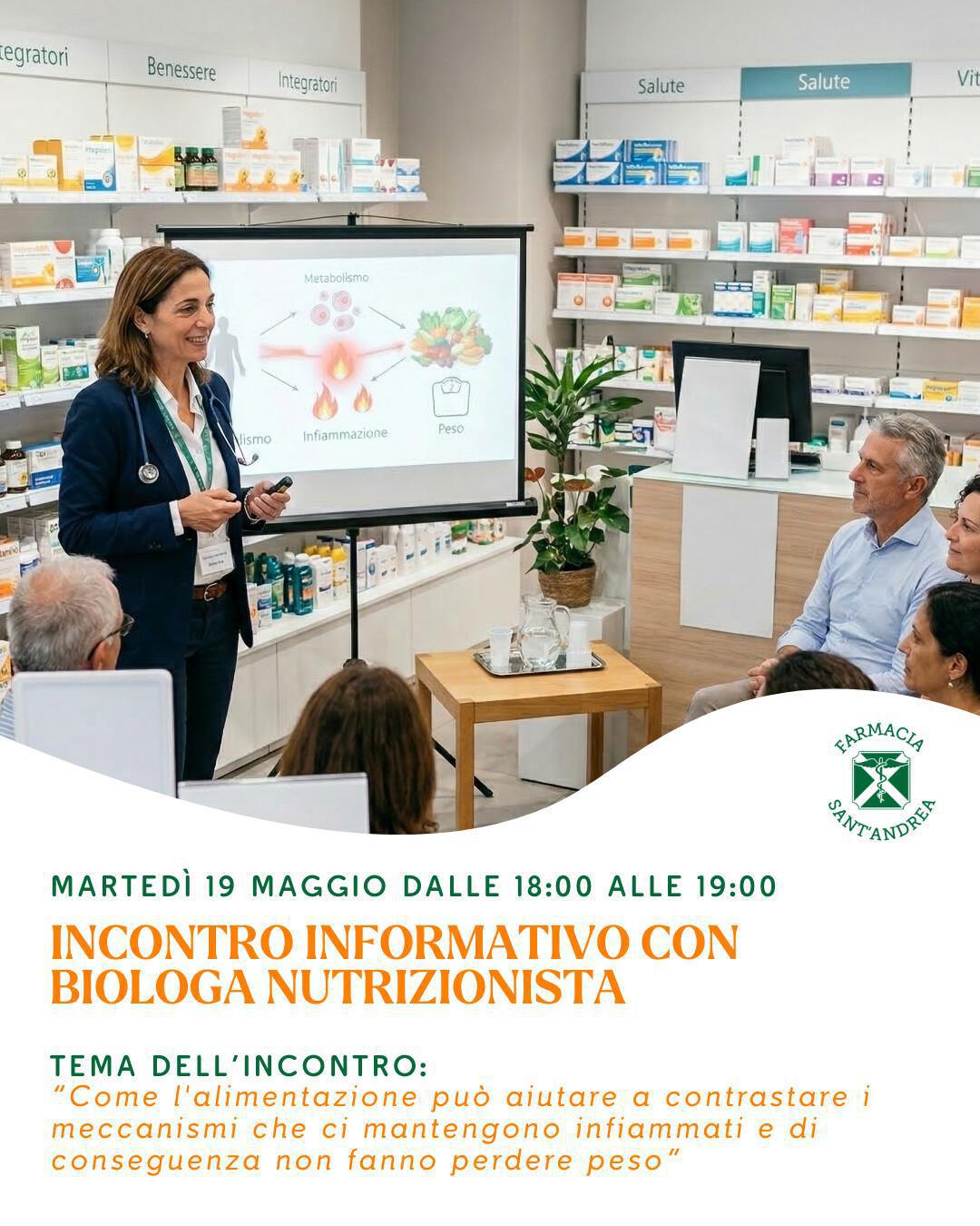 Incontro informativo con Biologa Nutrizionista