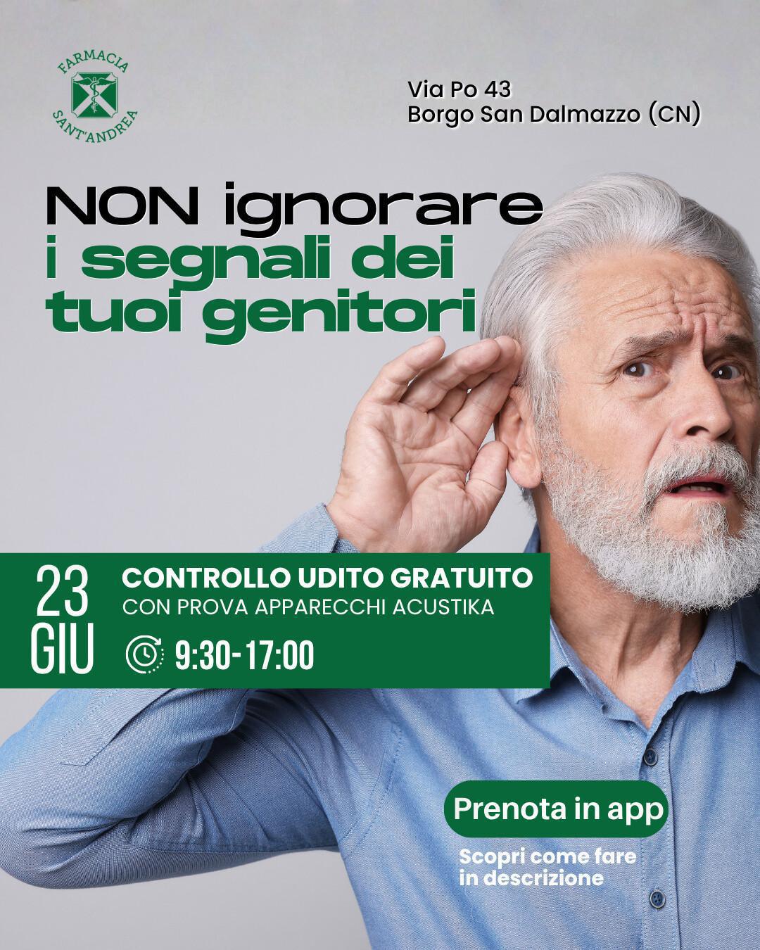 🗓️ Martedì 23 Giugno: Controllo dell'udito GRATUITO