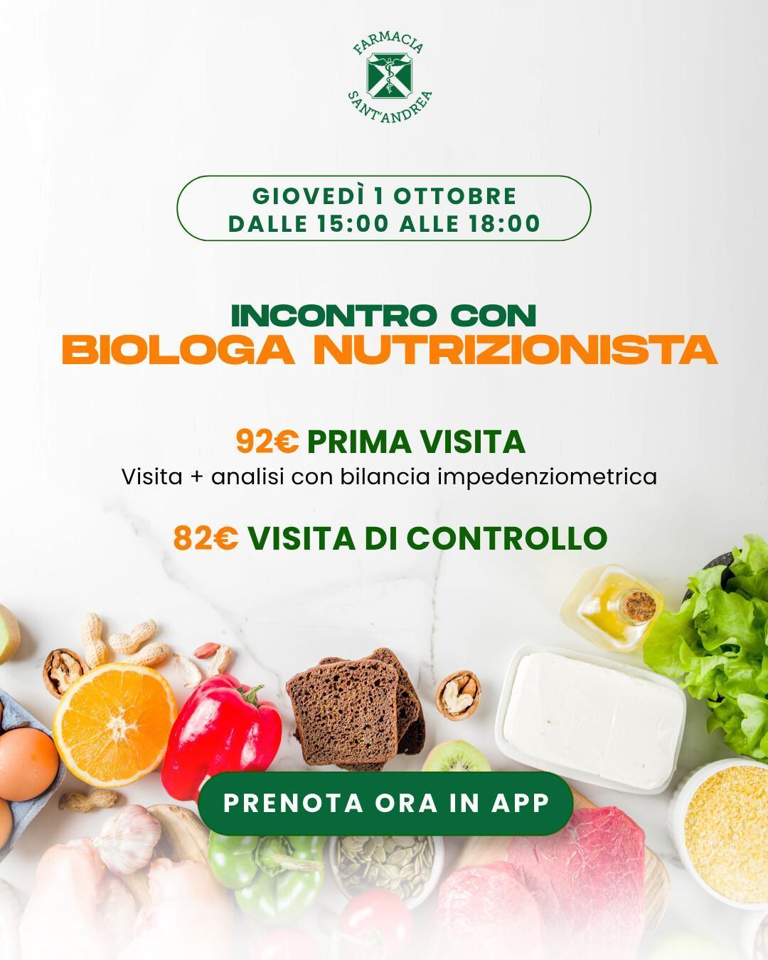 🥙Appuntamento con Biologa Nutrizionista - 1 Ottobre 🥙Appuntamento con Biologa Nutrizionista - 1 Ottobre