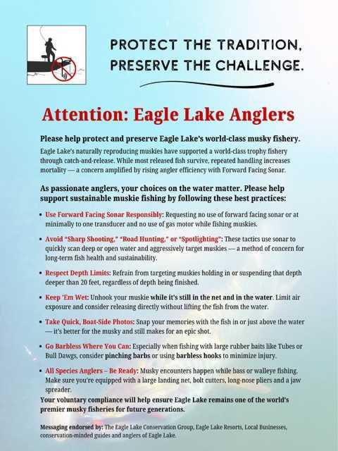Eagle Lake Anglers Urged to Protect Musky Fishery Amid Forward-Facing Sonar Debate Eagle Lake Anglers Urged to Protect Musky Fishery Amid Forward-Facing Sonar Debate