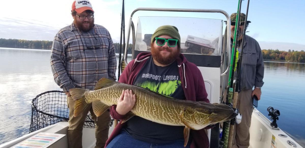 early October Manitowish Chain 42 Tiger on sucker