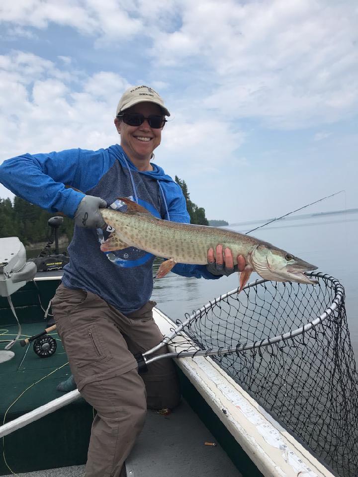 Musky on the fly at Merkel’s Camp