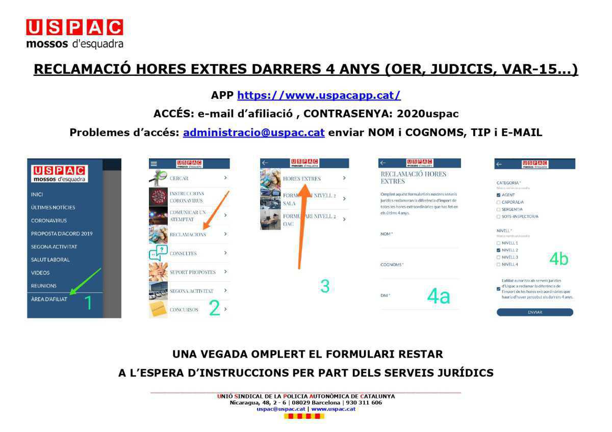 RECLAMACIÓ HORES EXTRES  RECLAMACIÓ HORES EXTRES