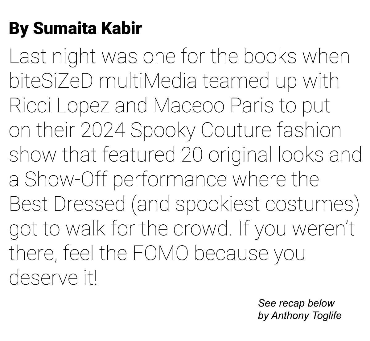 Spooky Couture at Gipsy Frightens the Fashion Community