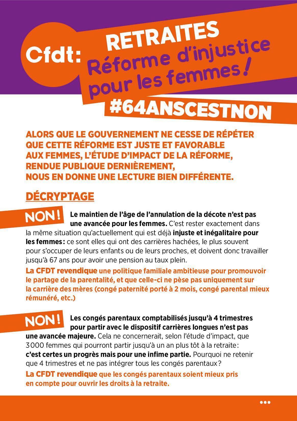 Réforme des retraites : Réforme d'injustice pour les femmes !