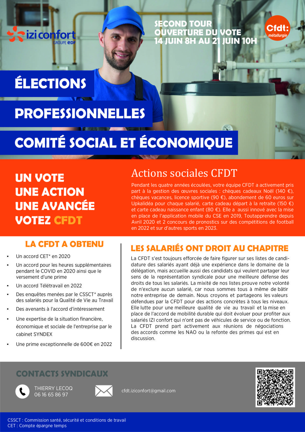 Cfdt : Élections professionnelles 2023 - 2ème tour