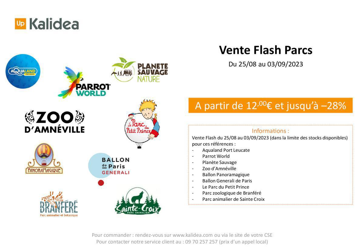 Vente Flash Parcs jusqu'au 03/09/2023