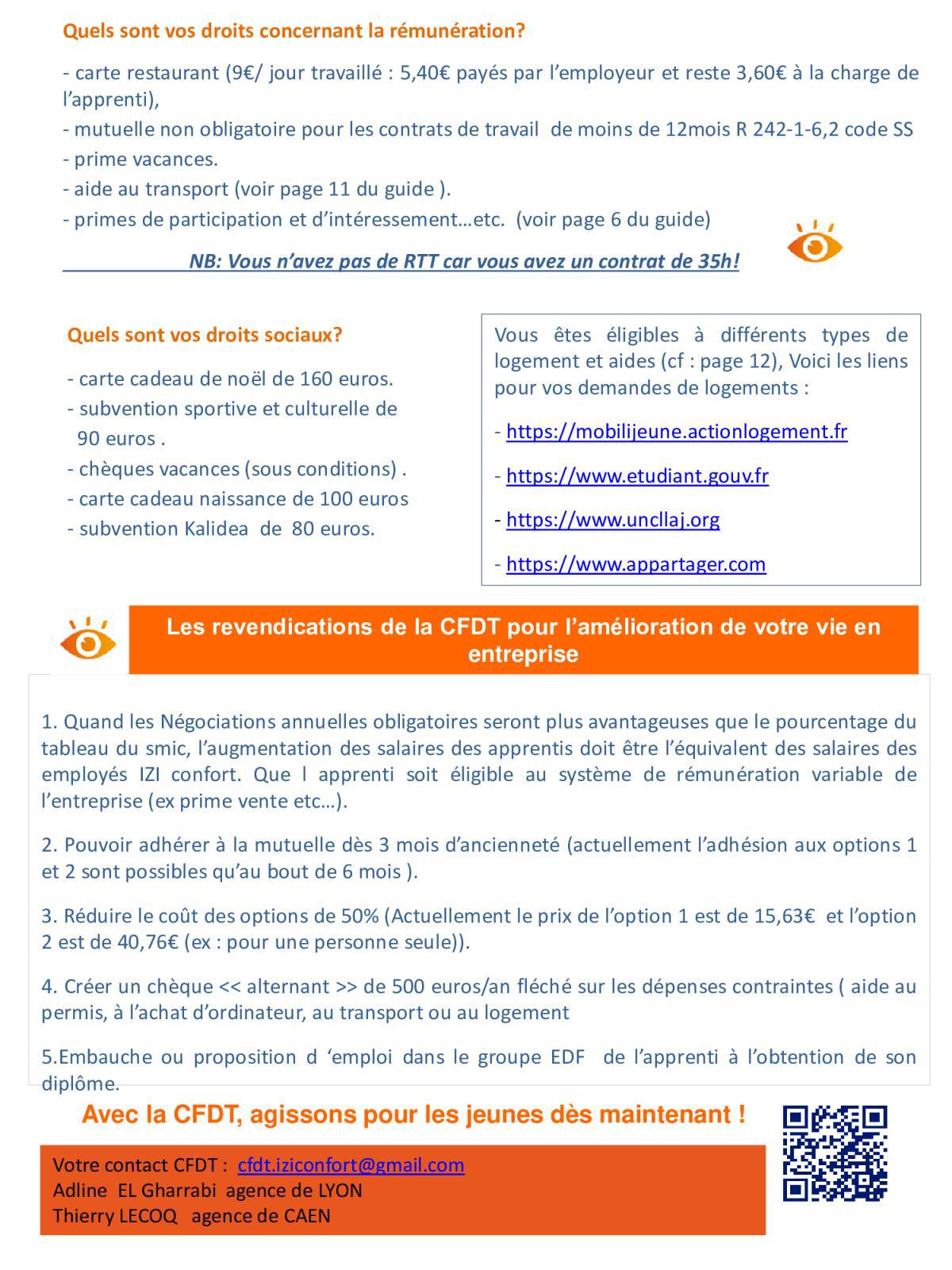 FORMATION POUR LES APPRENTIS , LA CFDT PEUT VOUS AIDER!