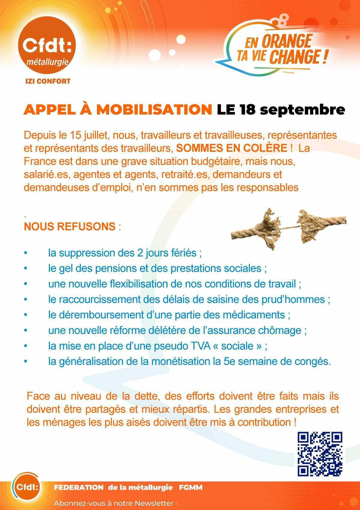  MOBILISONS-NOUS MASSIVEMENT LE 18/09, LA COLÈRE 😡 