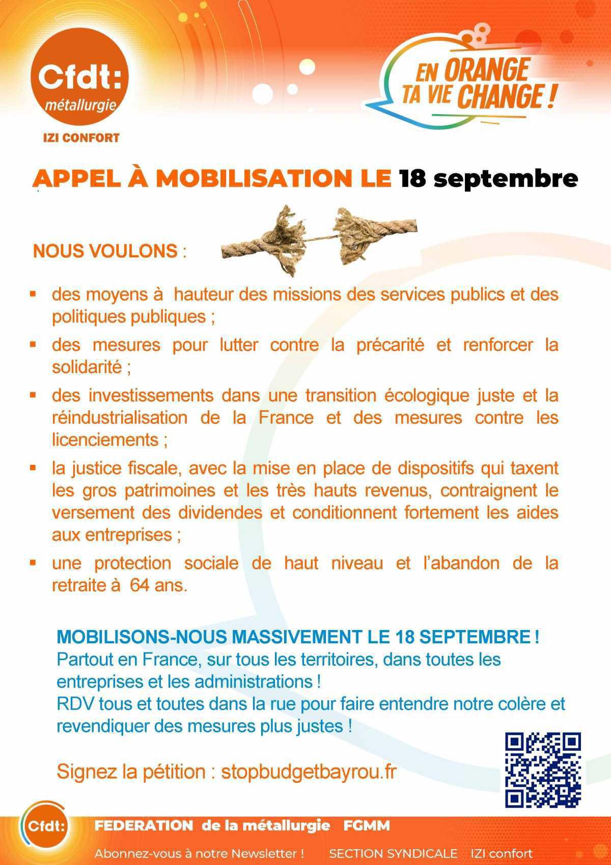  MOBILISONS-NOUS MASSIVEMENT LE 18/09, LA COLÈRE 😡 