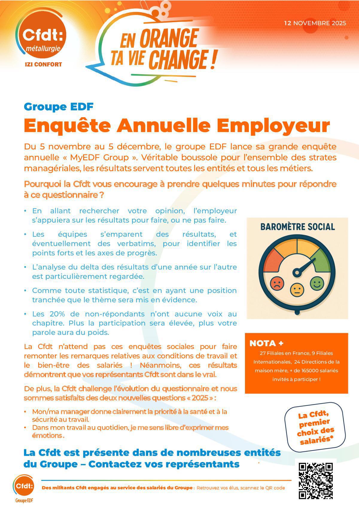 MY EDF, je donne mon avis sur mon entreprise avant le 05 décembre 2025.
