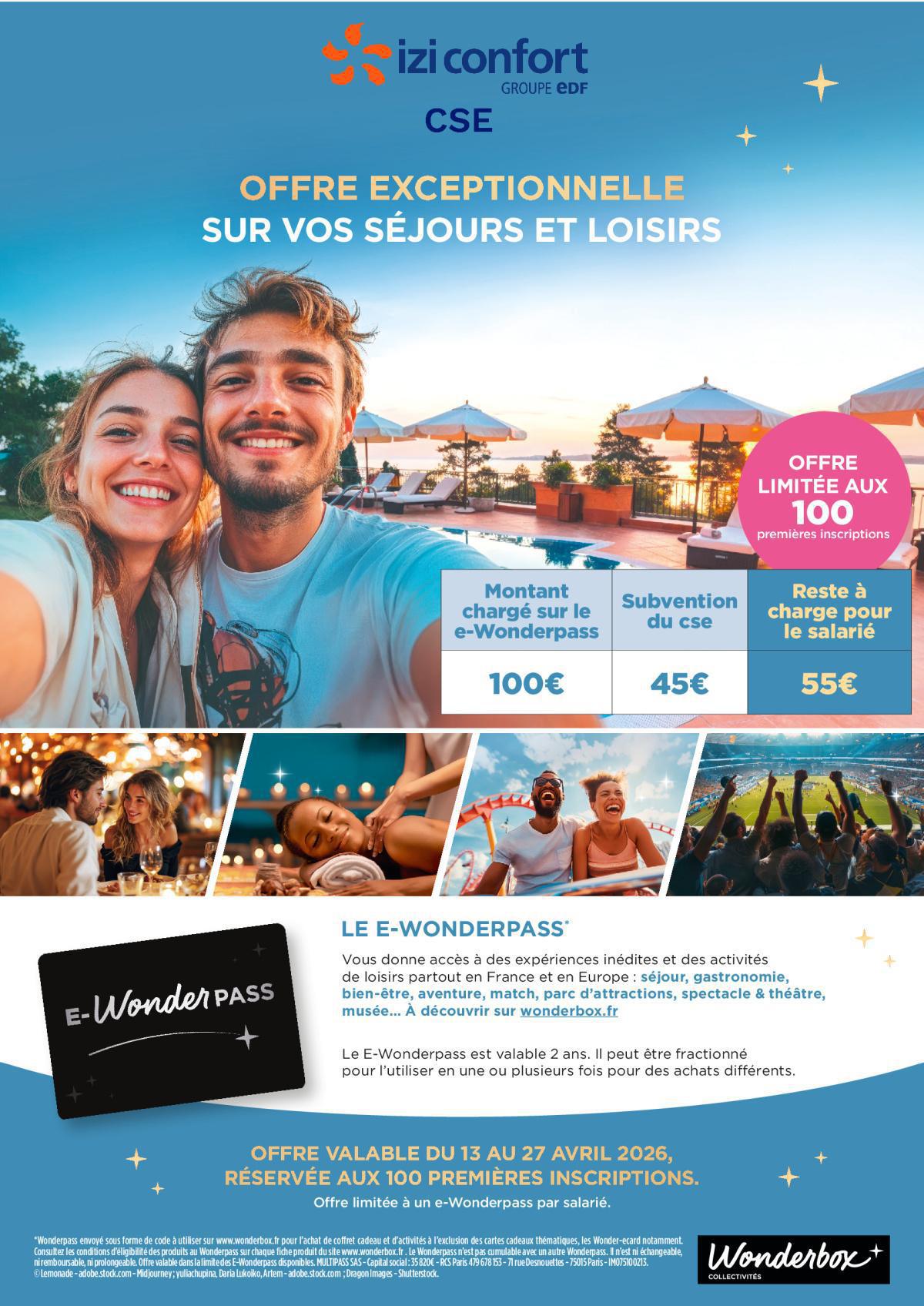 Offre exceptionnelle E-Wonderpass Offre exceptionnelle E-Wonderpass