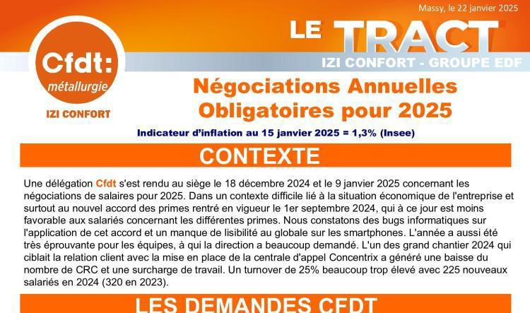 NAO 2025 : Les demandes Cfdt