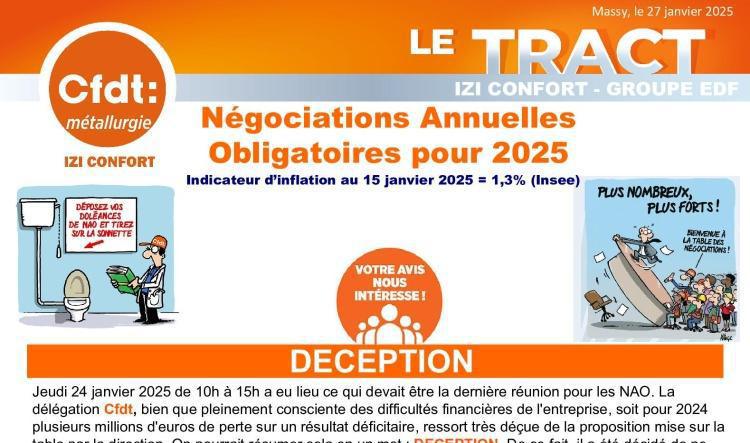 NAO 2025 : La Cfdt aimerait avoir votre avis