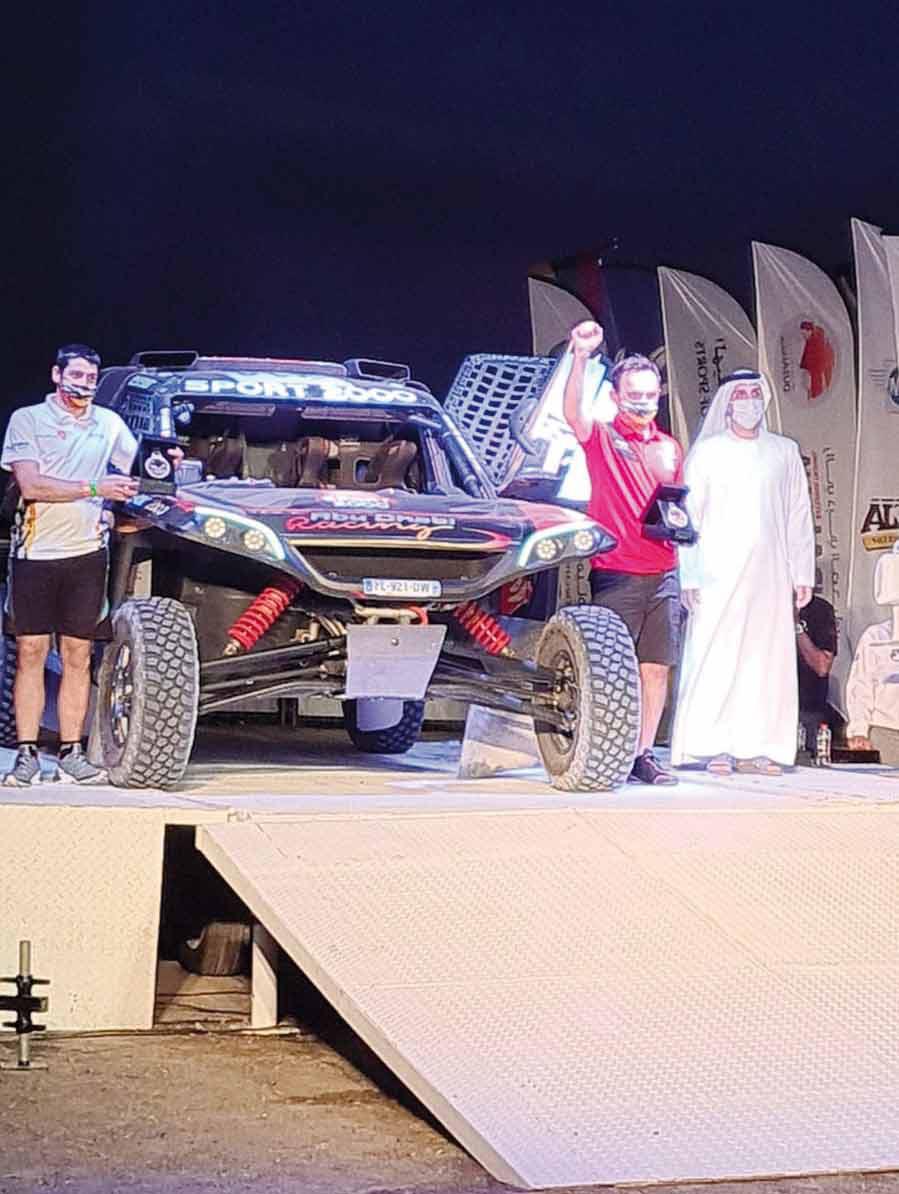 Loïc Minaudier et son pilote Pierre Lachaume remportent la 2ème étape du Championnat du Monde Baja Rallye Raid à Dubaï