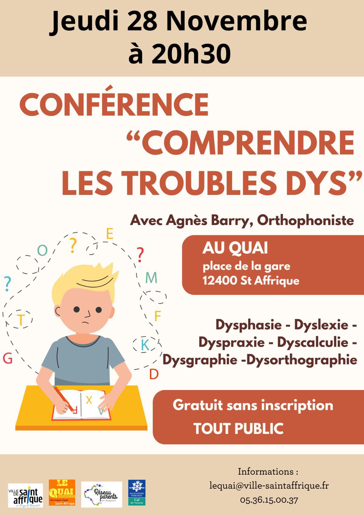 Conférence « comprendre les troubles dys »