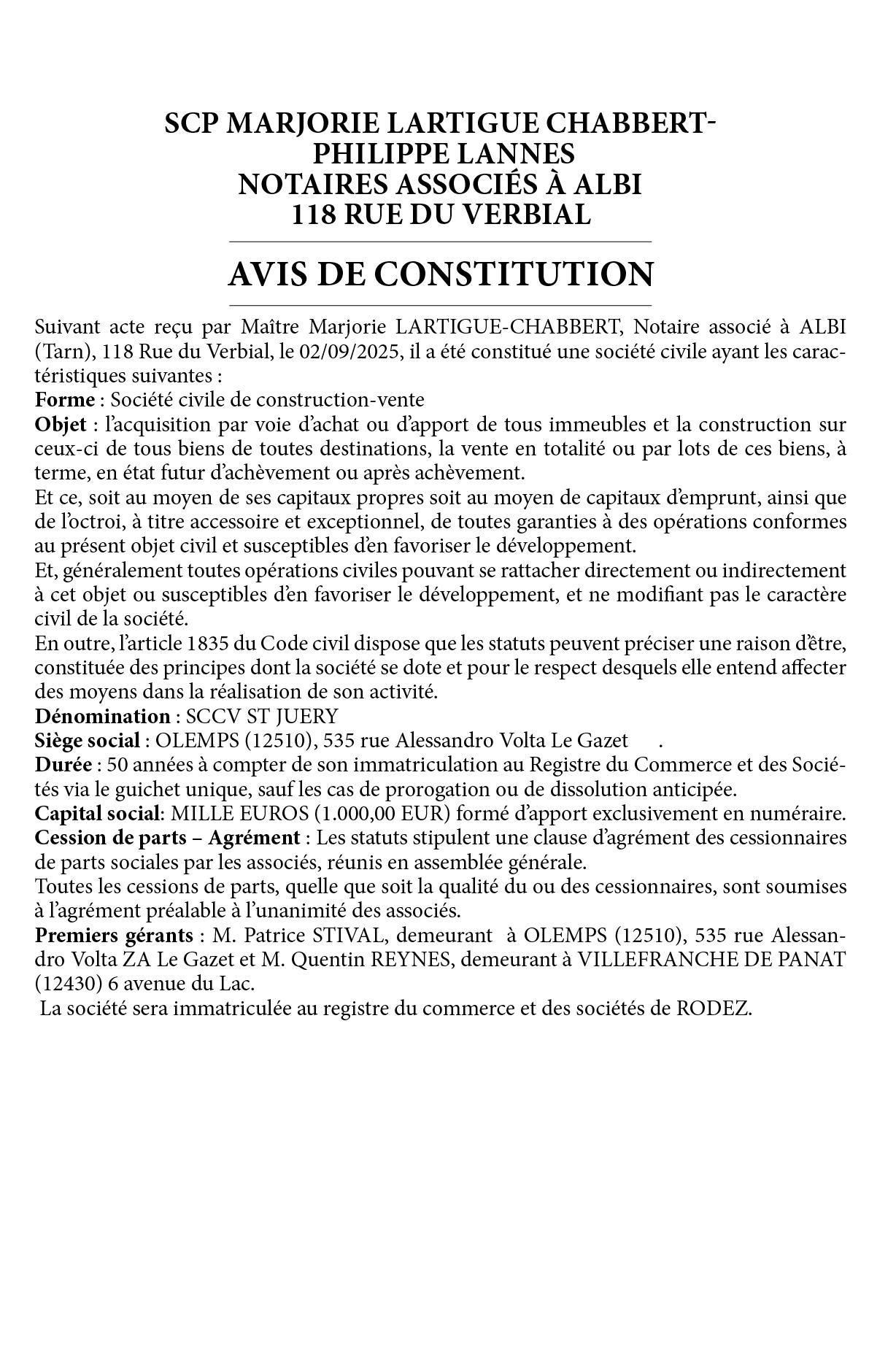 LDDM544692, SCCV ST JUERY