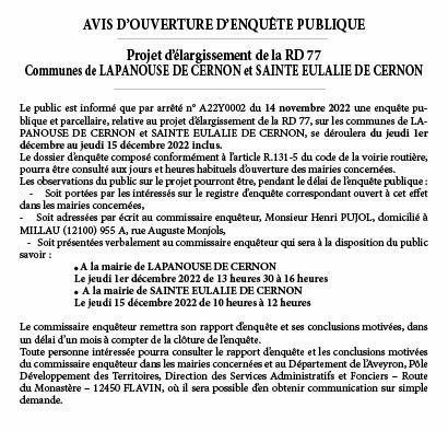 ENQUETE PUBLIQUE CD 23-11