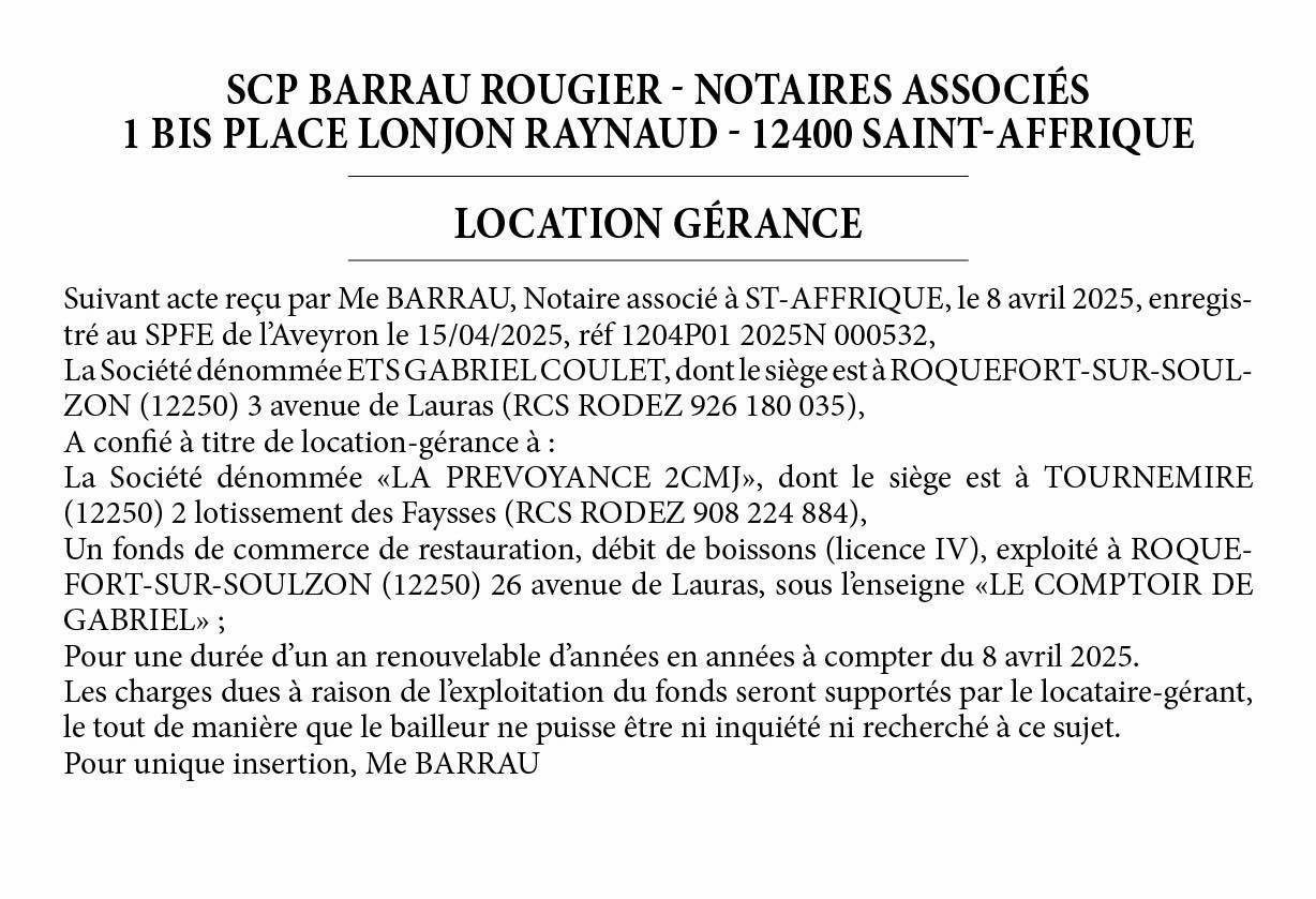 Location Gerance 13651