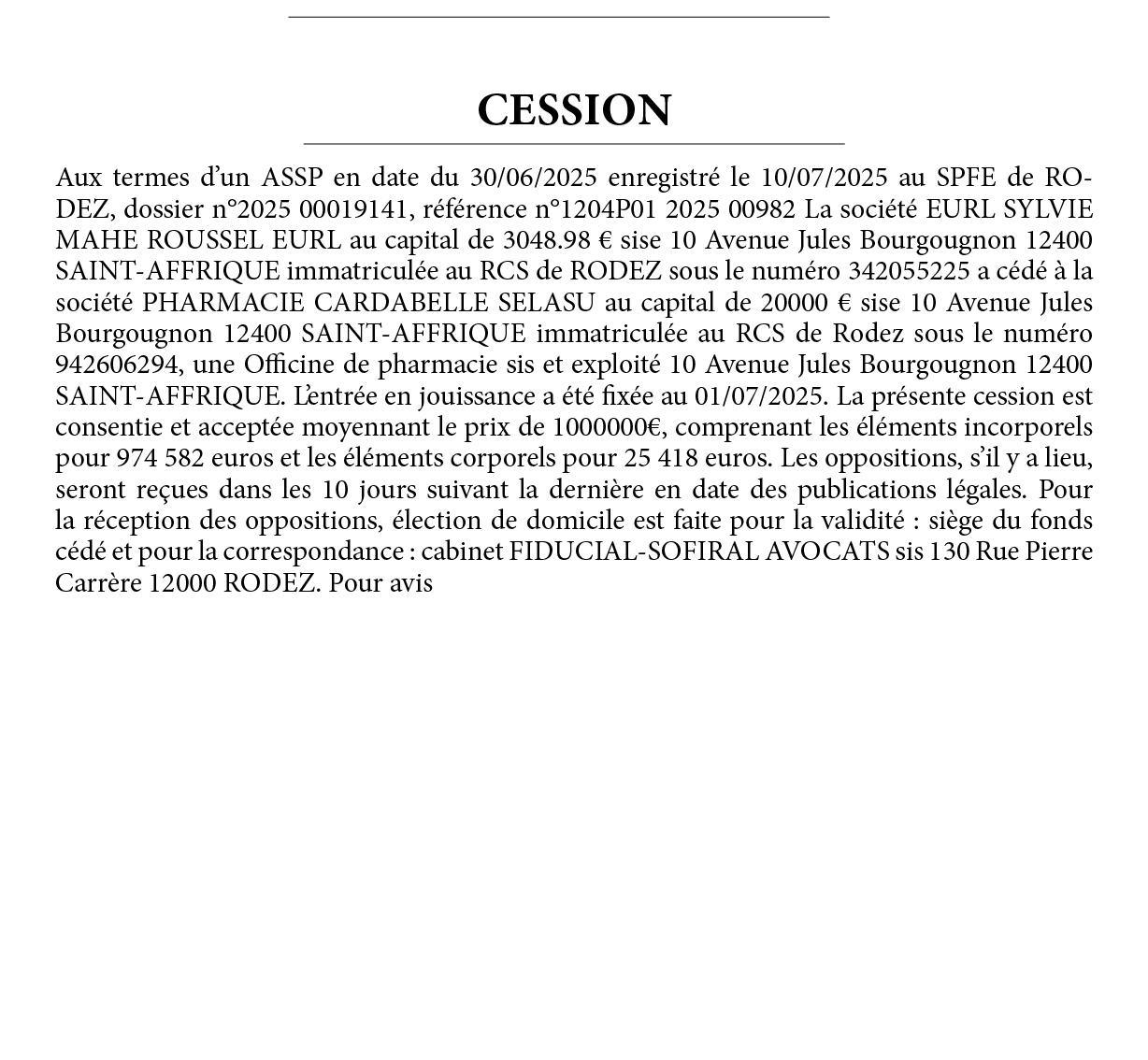 FIDUCIAL CARDABELLE