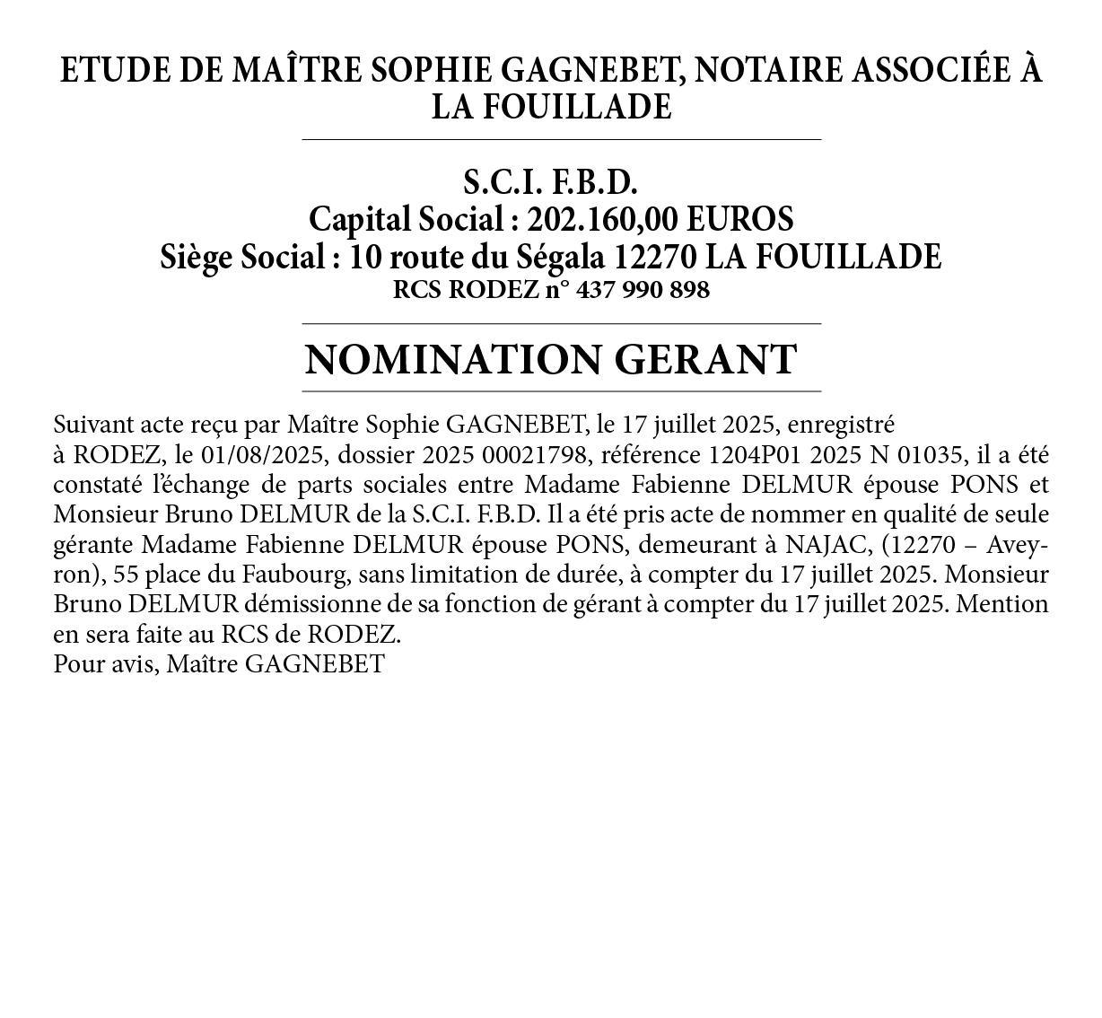 Annonce FBD