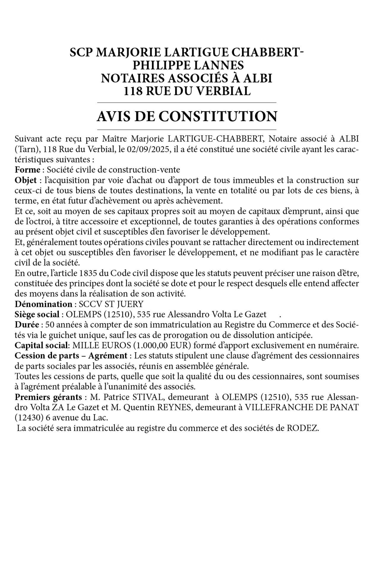 LDDM544692, SCCV ST JUERY