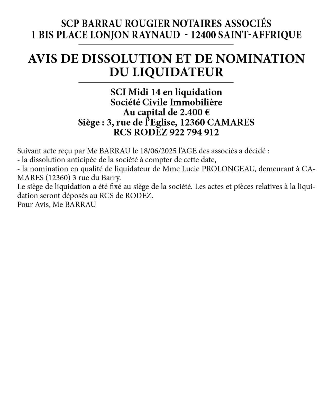 LDDM550197 dissolution