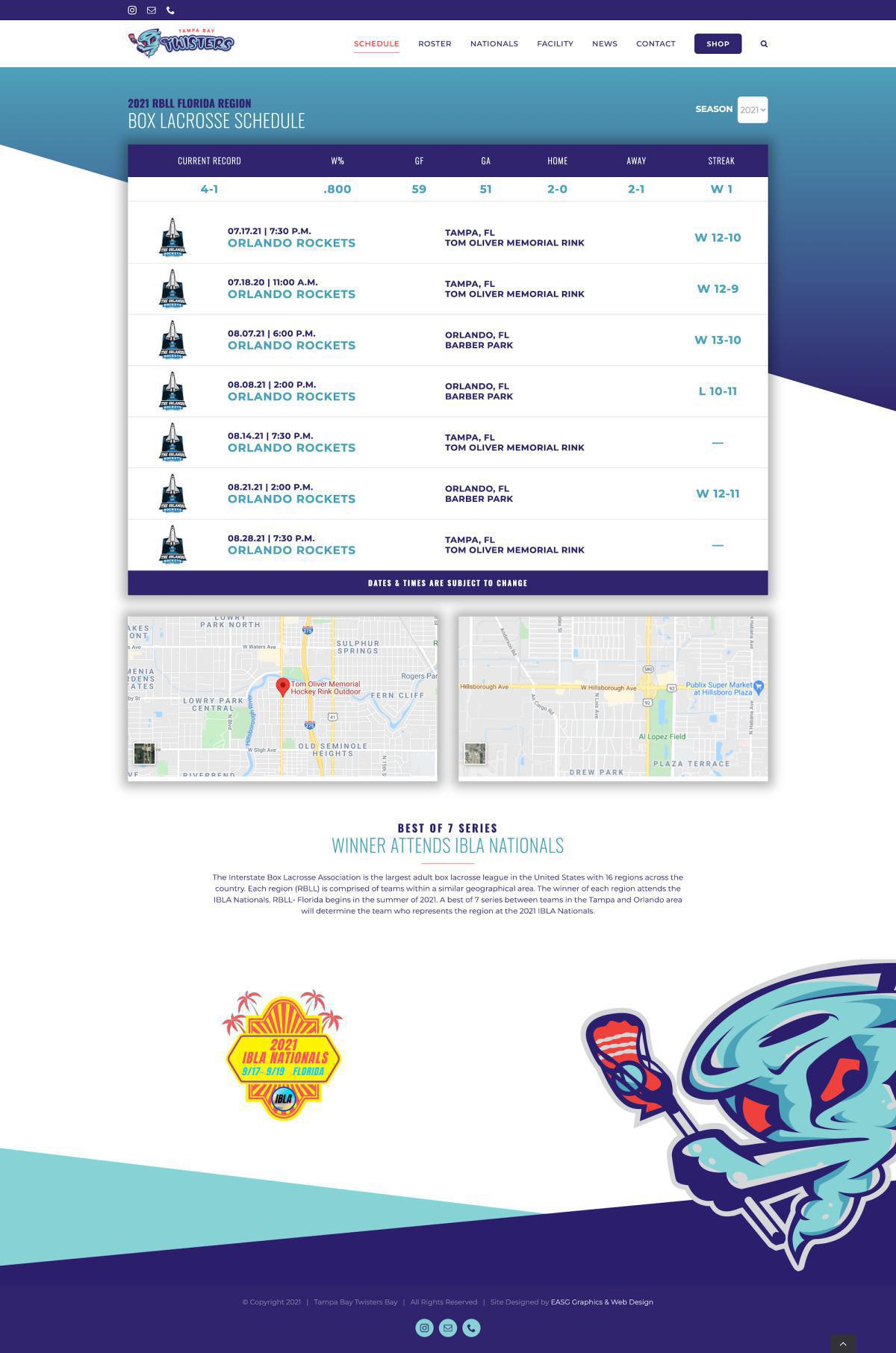 TAMPA BAY TWISTERS BOX LACROSSE TAMPA BAY TWISTERS BOX LACROSSE
