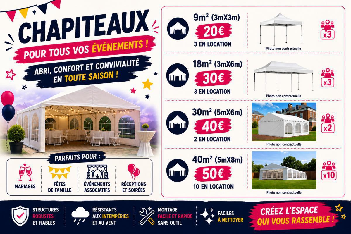 Location de matériel sonos et chapiteaux