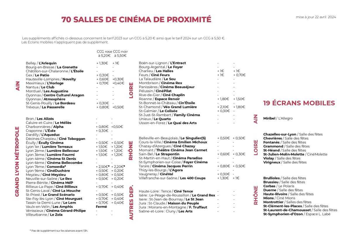 Tickets CINEMAS, en vente au CSE!