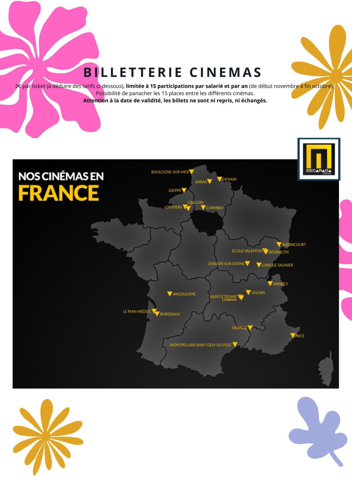 Tickets CINEMAS, en vente au CSE!