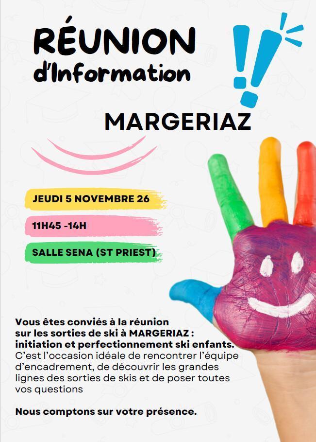 Sortie ski enfants 6/11ans à Margeriaz - REUNION D 'INFORMATION