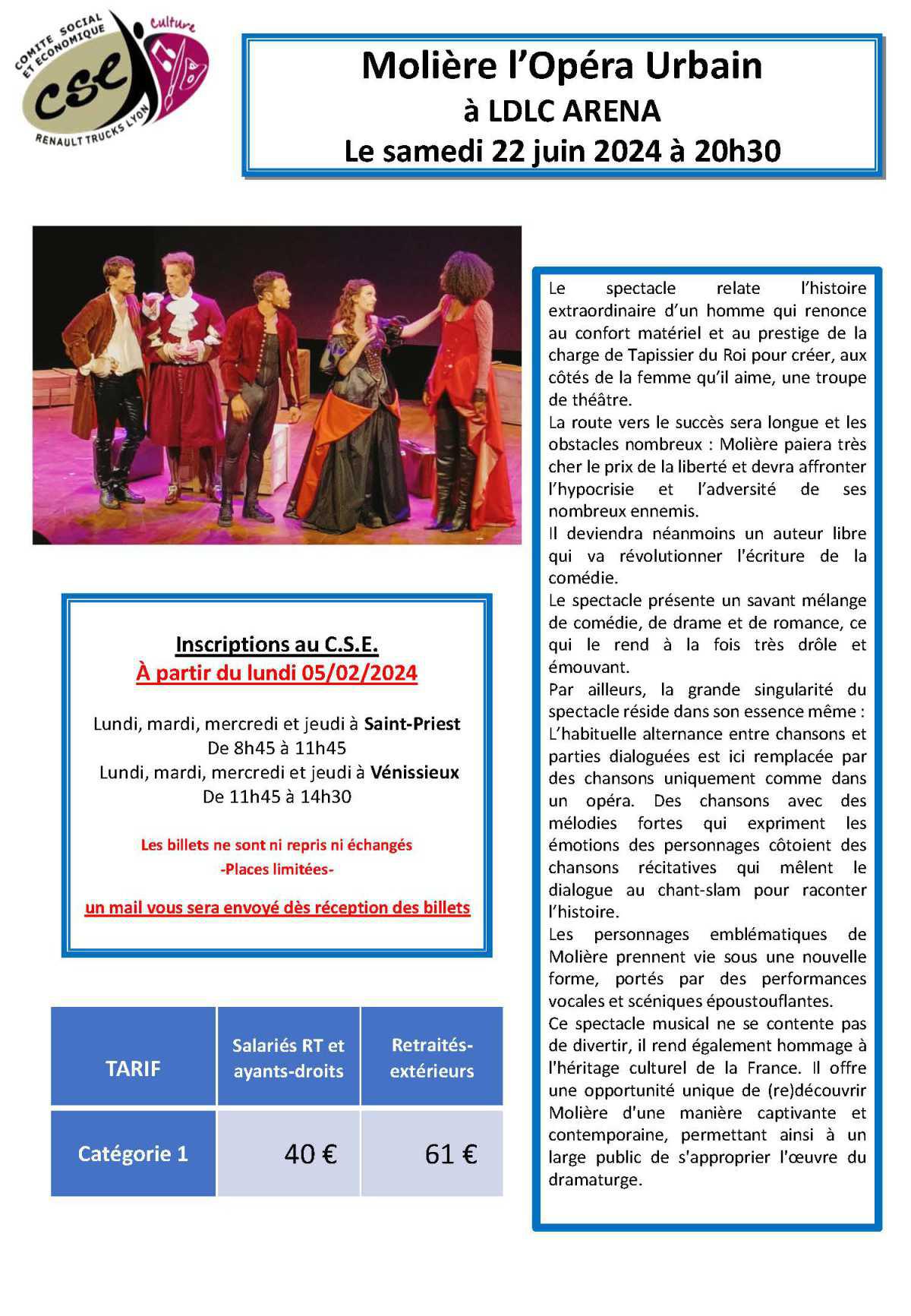 Molière l’Opéra Urbain à LDLC ARENA Le samedi 22 juin 2024 à 20h30
