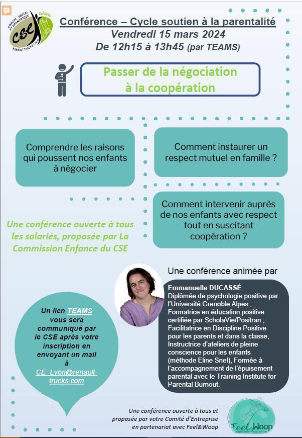 Conférence : Passer de la négociation à la coopération Conférence : Passer de la négociation à la coopération
