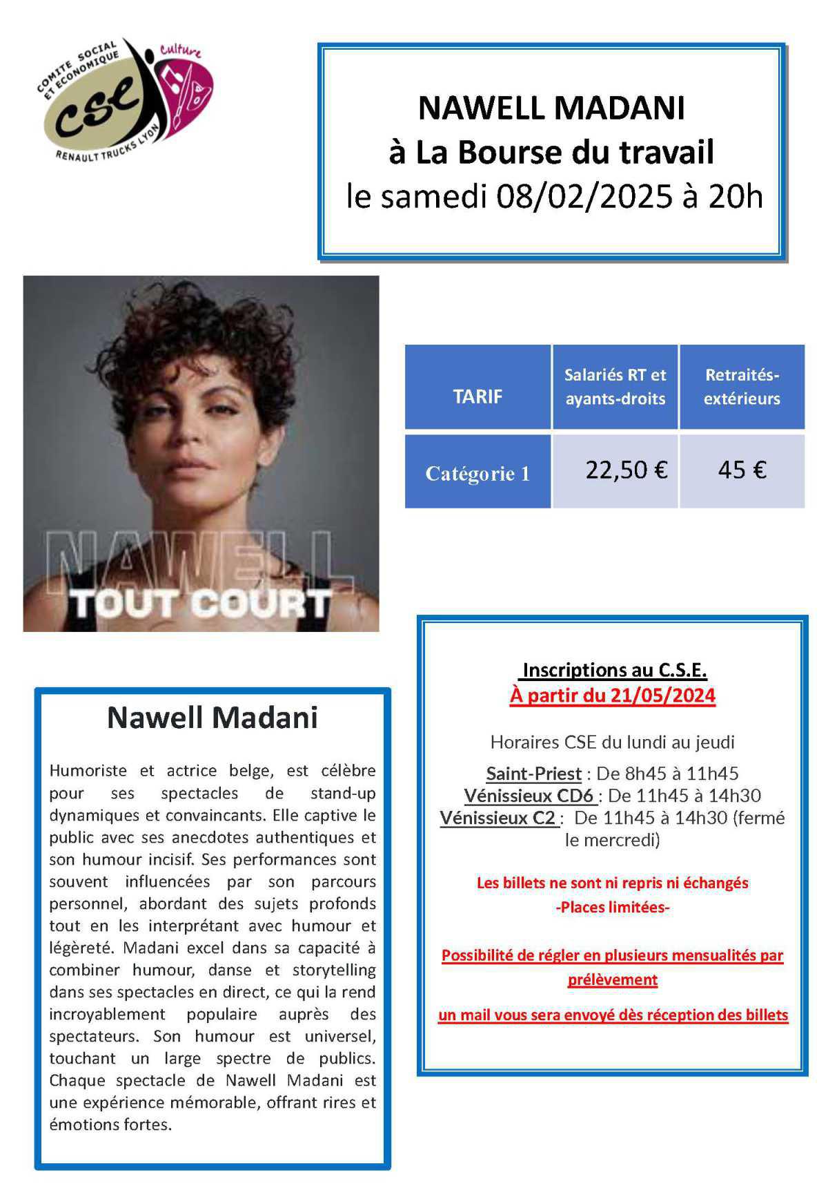 NAWELL MADANI à La Bourse du travail le samedi 08/02/2025 