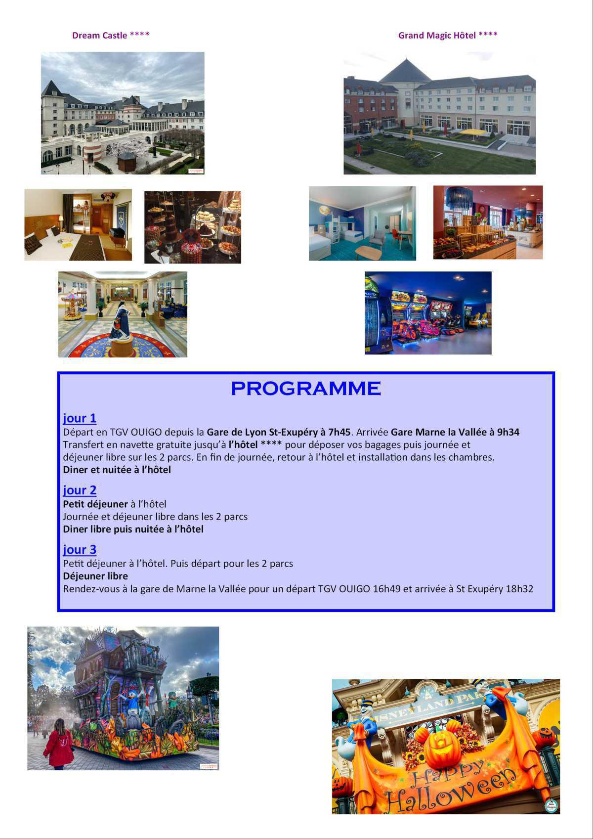 Week-end à Disneyland du 18 au 20 octobre ou du 25 au 27 octobre 2024  Week-end à Disneyland du 18 au 20 octobre ou du 25 au 27 octobre 2024