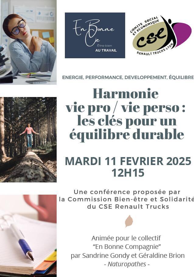 Conférence : Harmonie vie pro/vie perso le 11/02/2025