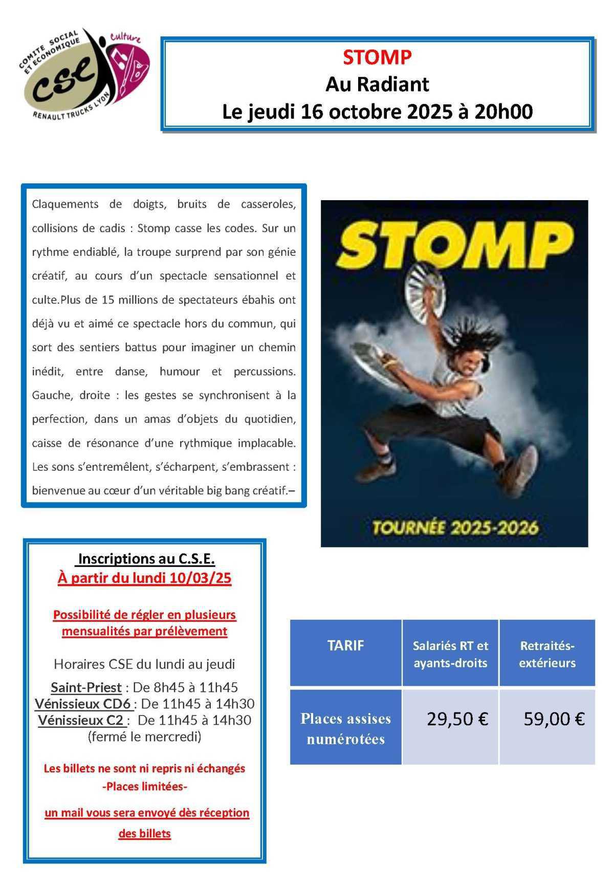 STOMP Au Radiant Le jeudi 16 octobre 2025 à 20h00