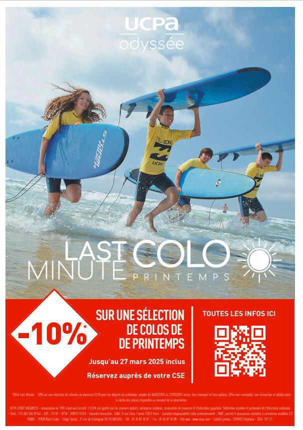Last minute UCPA - Colos printemps
