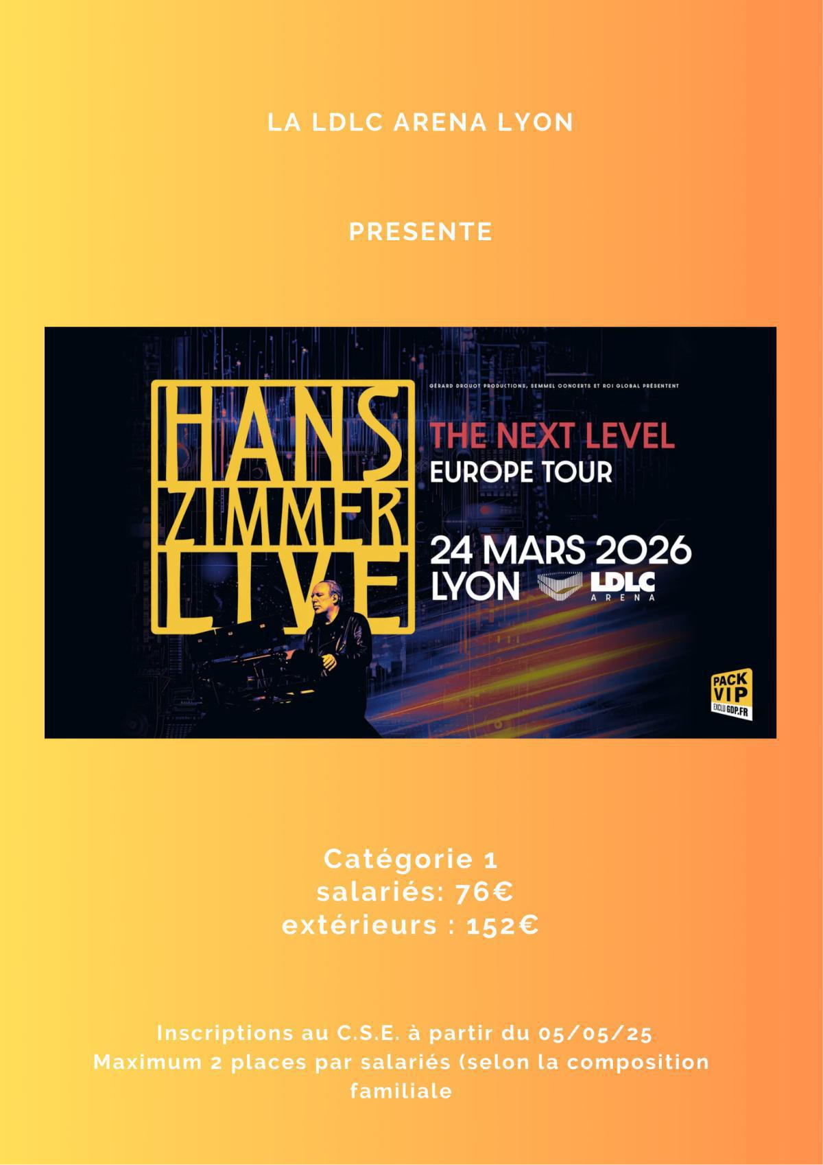 HANS ZIMMER à la LDLC ARENA le 24/03/2026 HANS ZIMMER à la LDLC ARENA le 24/03/2026
