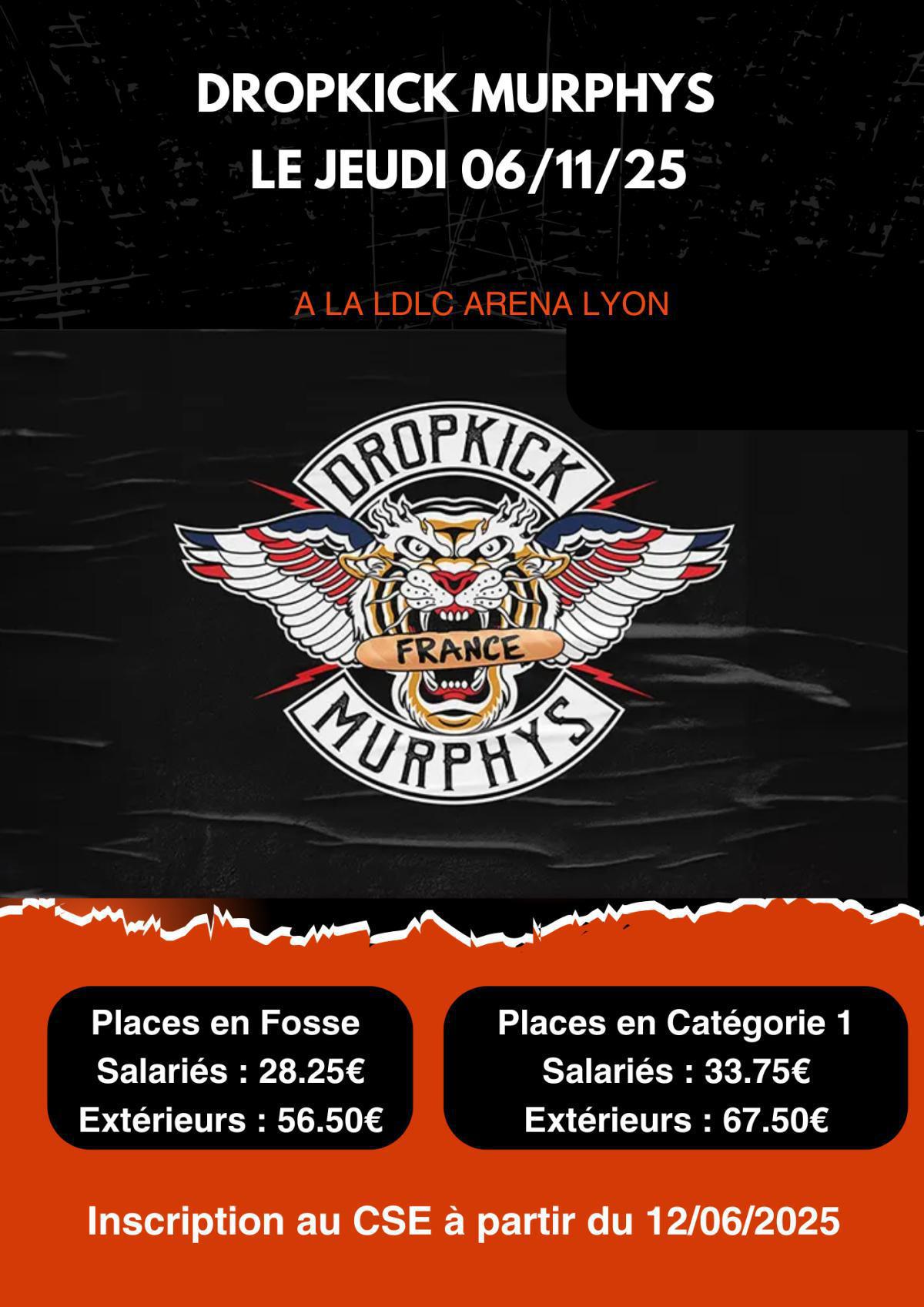 DROPKICK MURPHYS à la LDLC ARENA LYON le jeudi 06/11/25