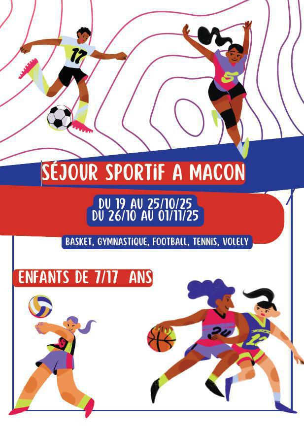 Stage sportif à MACON- 7/17 ans - Automne 2025