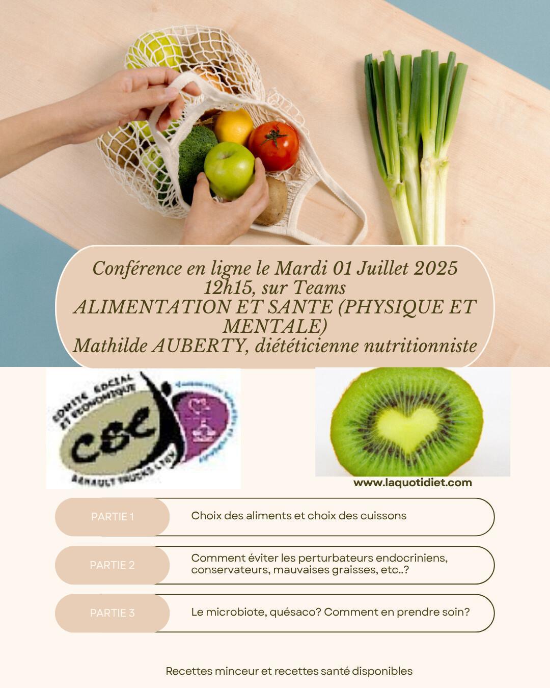 Alimentation et Santé Mentale 01 juillet 2025 à 12h15 Alimentation et Santé Mentale 01 juillet 2025 à 12h15