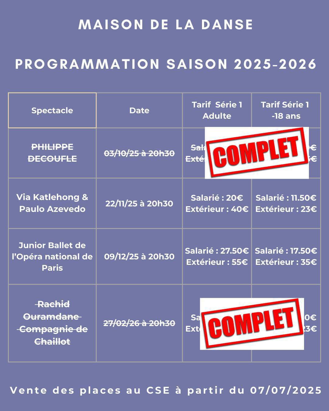 MAISON DE LA DANSE PROGRAMMATION saison 2025-2026