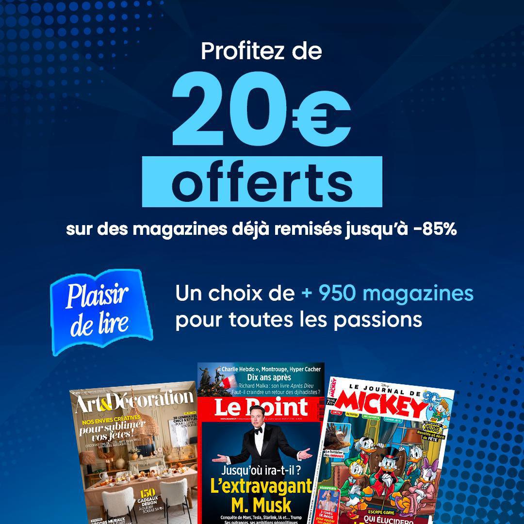 Cagnotte de 20€ sur vos magazines par Viapresse
