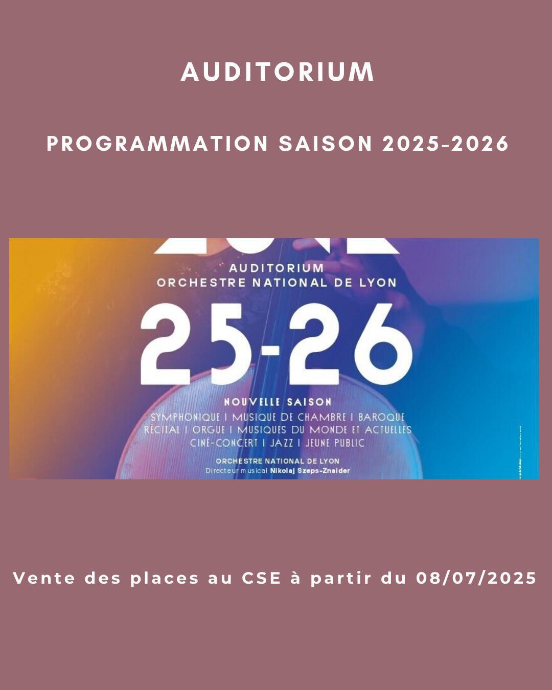 AUDITORIUM PROGRAMMATION saison 2025-2026 AUDITORIUM PROGRAMMATION saison 2025-2026